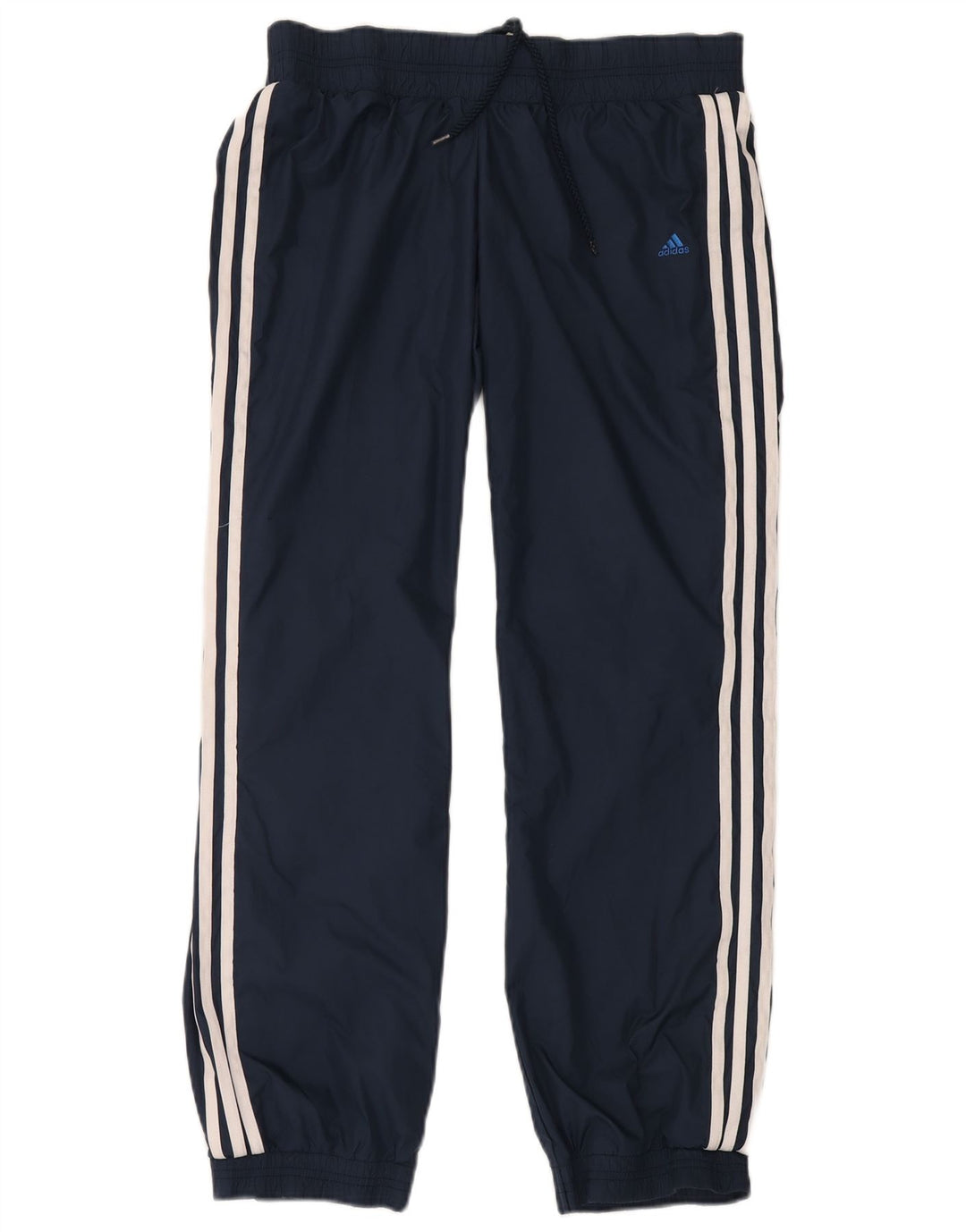 ADIDAS Calças de treino femininas joggers UK 10 pequenas azul marinho poliamida
