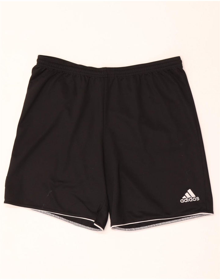 Shorts esportivos masculinos Adidas grande poliéster preto