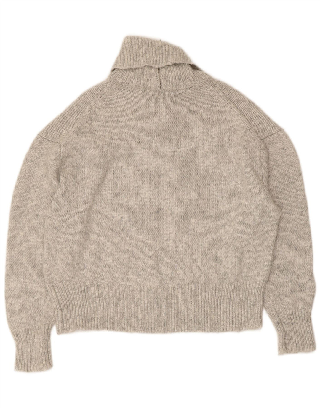 Zara Suéter feminino oversized com gola redonda Reino Unido 10 pequeno cinza acrílico