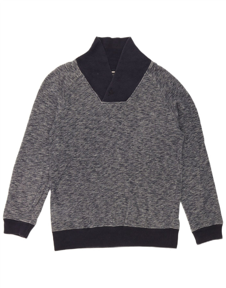 Zara moletom masculino jumper grande azul marinho manchado