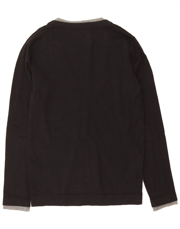 JACK & JONES Mens Cardigan Sweater Medium Black Cotton Vintage Jack & Jones and Second-Hand Jack & Jones from Messina Hembry 