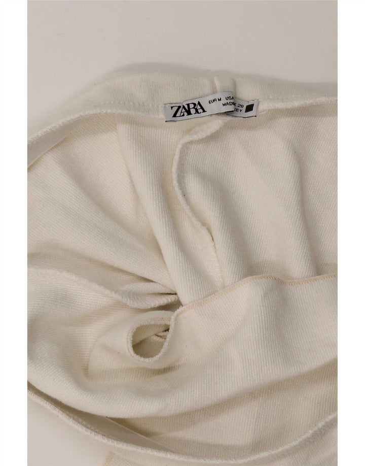 Vestido bodycon sem alças Zara feminino UK 12 médio branco