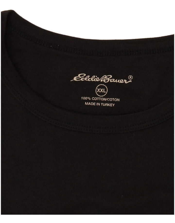 Colete feminino EDDIE BAUER UK 20 2XL algodão preto
