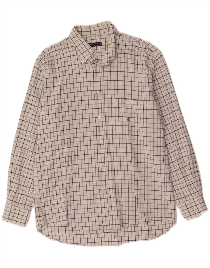 Camisa masculina Brooksfield XL branca xadrez algodão
