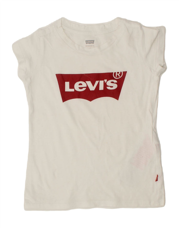 LEVI'S Girls Graphic T-Shirt Top 3-4 Years White Cotton Vintage Levi's and Second-Hand Levi's from Messina Hembry 