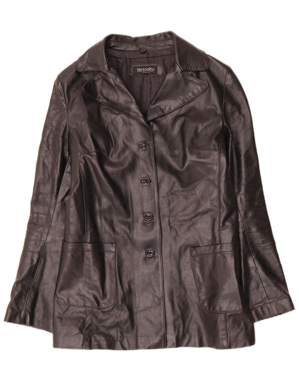Terzoatto Womens Leather Jacket IT 44 Medium Black