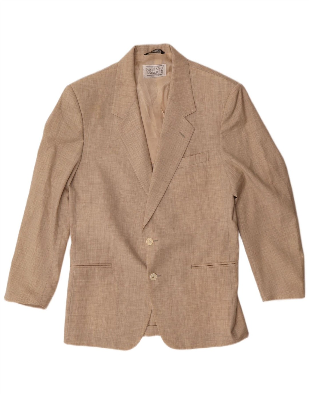 Jaqueta blazer masculina Ravazzolo com 2 botões IT 46 pequena lã virgem bege