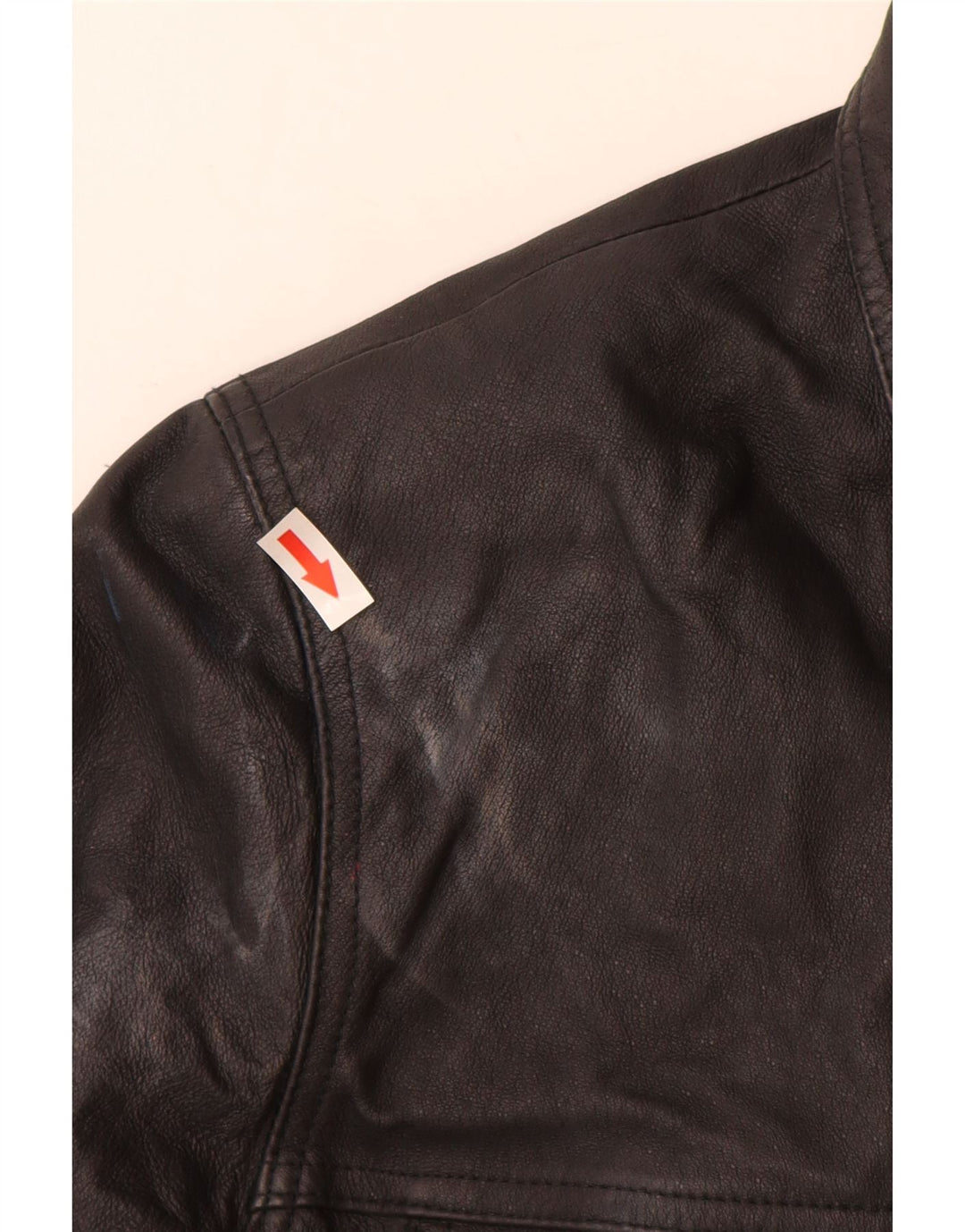 Jaqueta de couro feminina vintage Reino Unido 16 grande couro preto