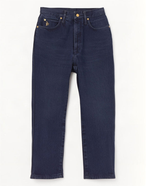 Calça jeans reta feminina Roccobarocco IT 42 médio W28 L25 azul marinho