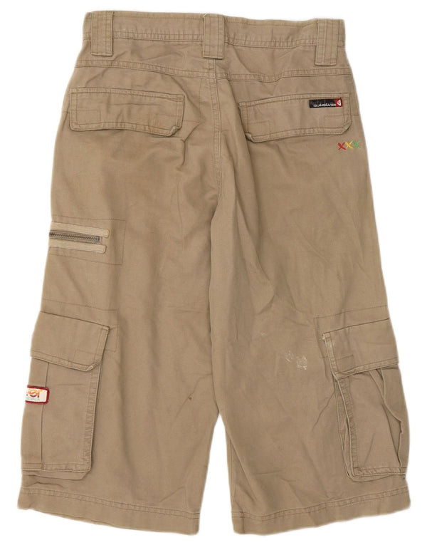 Quiksilver Boys Graphic Cargo Shorts 11-12 Anos W28 Algodão Bege