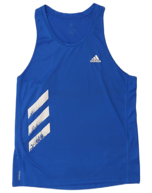 Adidas Mens Aeroready Graphic Vest Top Médio Azul Poliéster