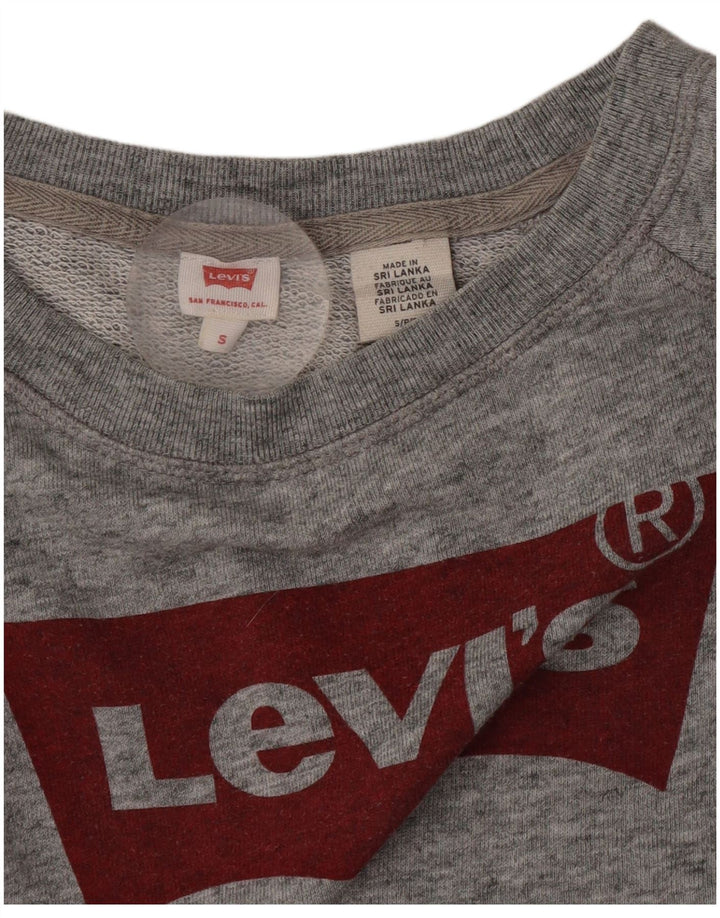 Suéter de moletom feminino oversized Levi's Reino Unido 10 pequeno cinza manchado