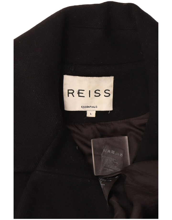 Sobretudo feminino Reiss UK 14 grande lã preta