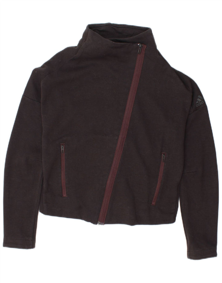 Adidas Womens Tracksuit Top Jacket UK 8/10 Pequeno Preto