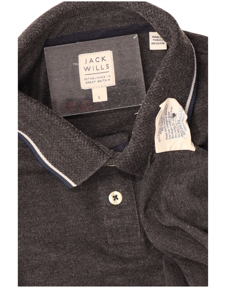Camisa polo masculina JACK WILLS grande algodão cinza