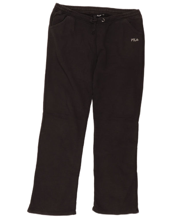 Fila Womens Tracksuit Calças UK 14 Médio Algodão Preto