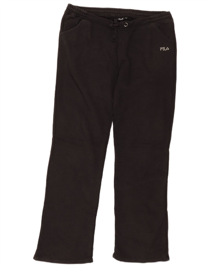 Fila Womens Tracksuit Calças UK 14 Médio Algodão Preto