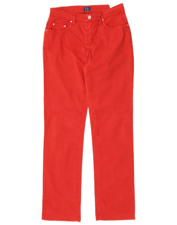 Calça feminina casual reta Trussardi W26 L30 algodão vermelho