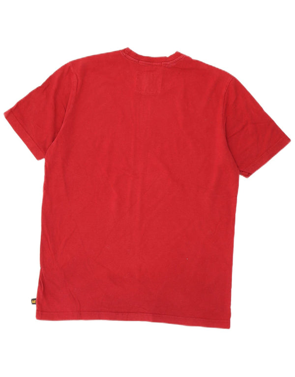 Camiseta gráfica masculina CAT Top pequeno algodão vermelho