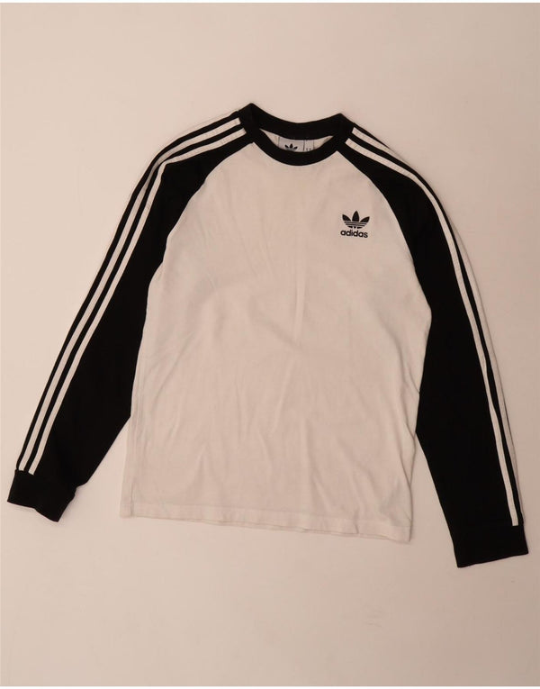 Adidas masculino top manga longa médio branco colorblock algodão
