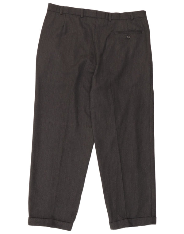 Marks & Spencer Mens St. Michael Pegged Casual Trousers  W38 L29 Grey Wool