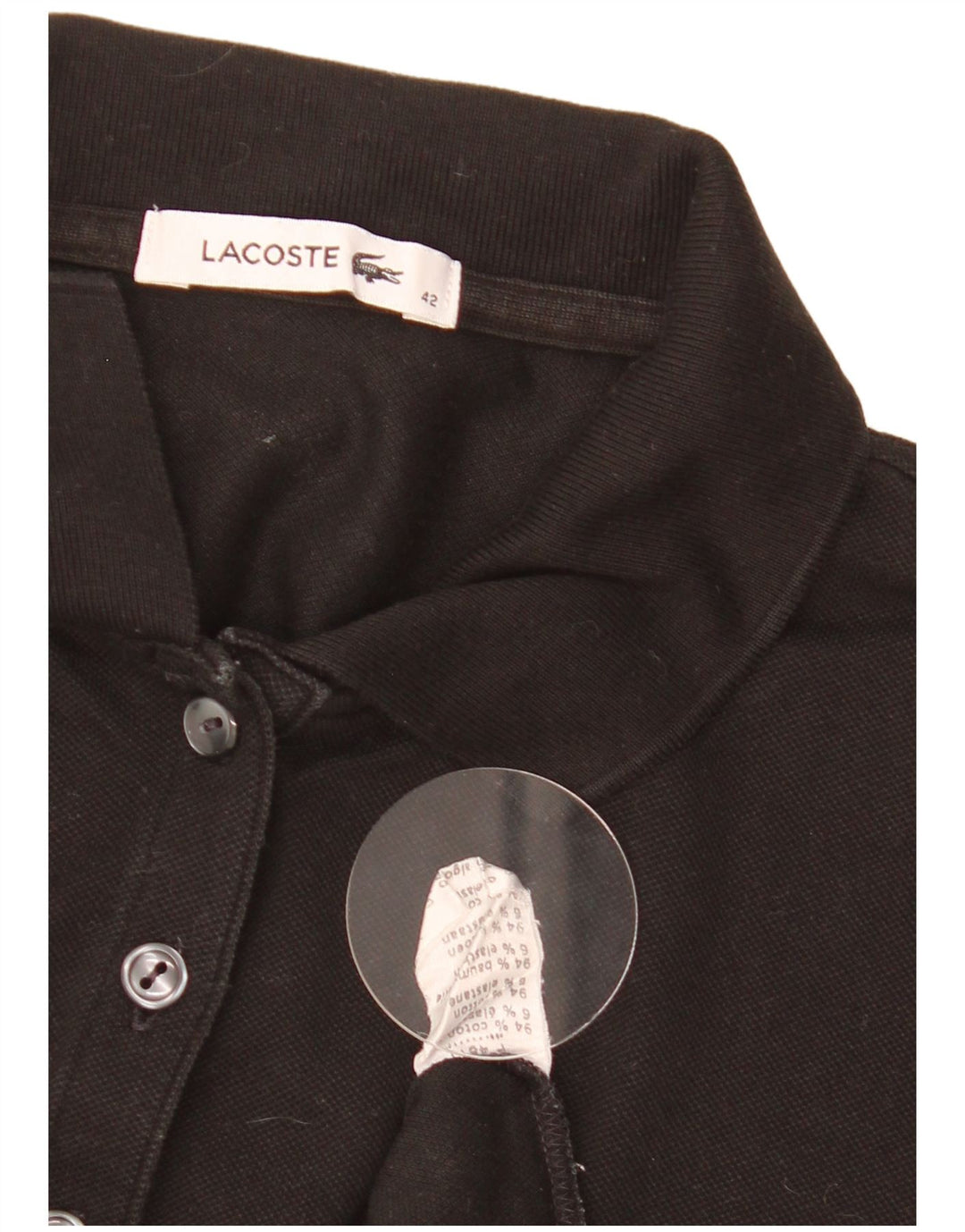 Camisa polo feminina Lacoste tamanho 42 grande algodão preto