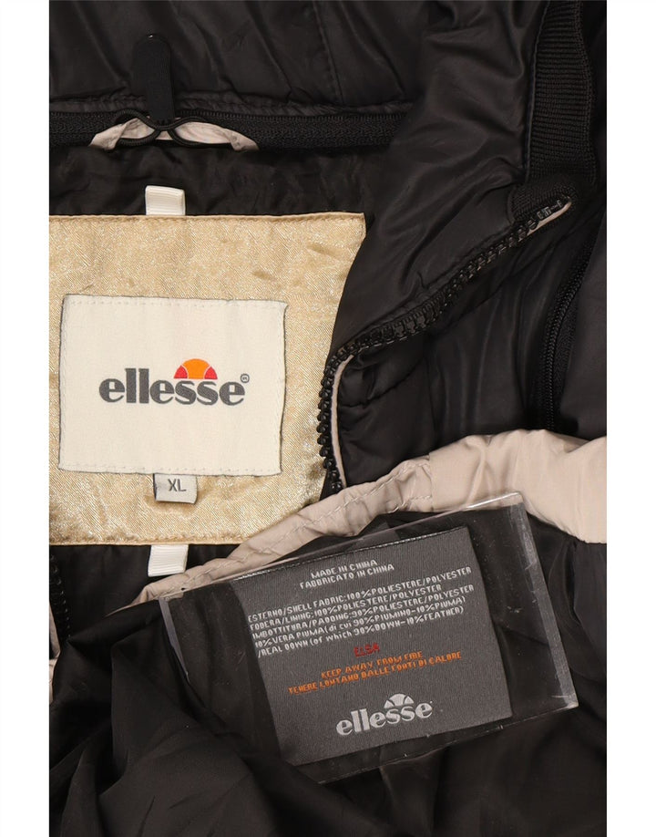 Jaqueta feminina acolchoada com capuz ELLESSE UK 18 XL poliéster cinza