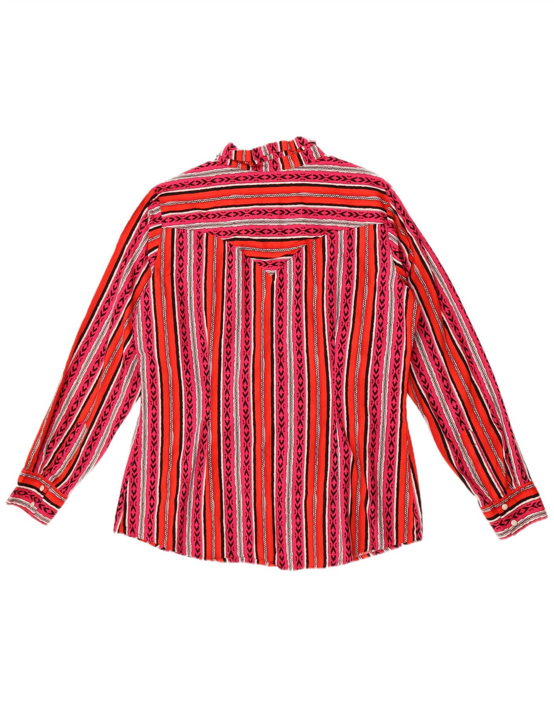 Camisa retrô feminina Wrangler UK 16 grande algodão listrado multicolorido