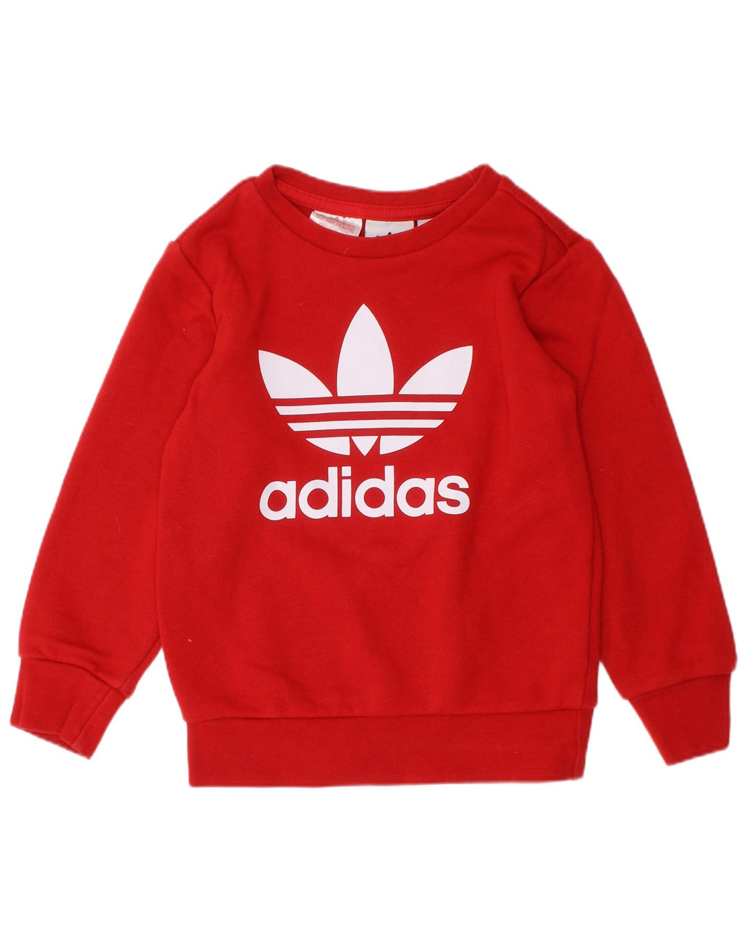 ADIDAS Meninas Graphic Sweatshirt Jumper 2-3 Anos Vermelho Algodão