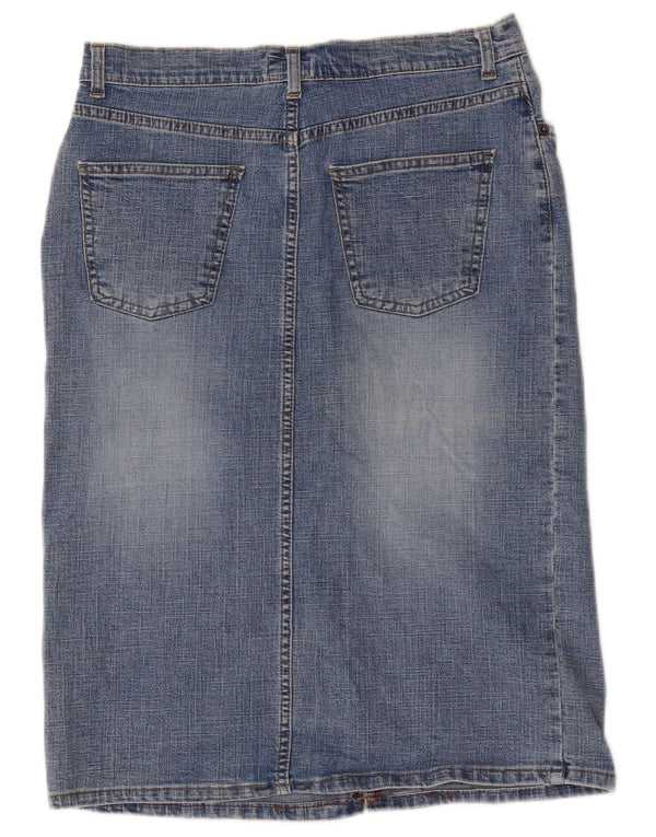 Saia jeans feminina Oasis UK 12 médio W30 azul