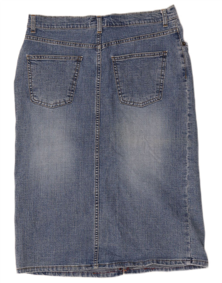 Saia jeans feminina Oasis UK 12 médio W30 azul