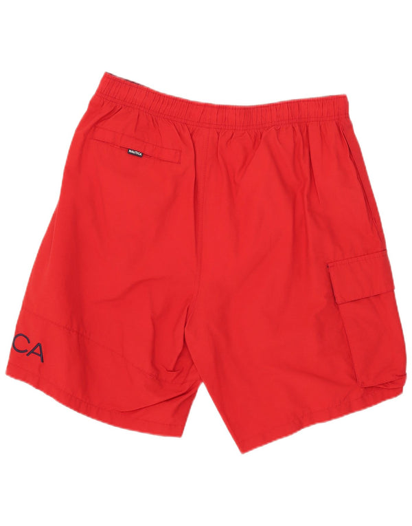 Nautica Mens Graphic Natação Shorts Grande Algodão Vermelho