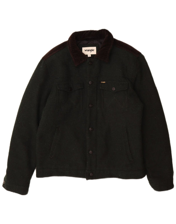 Jaqueta utilitária masculina Wrangler UK 40 grande poliéster colorblock verde