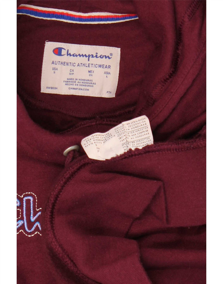 Jumper masculino com capuz gráfico Champion pequeno poliéster cor de vinho