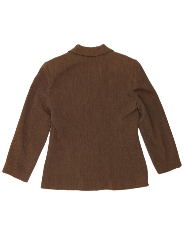 Jaqueta blazer feminina Pierre Cardin com 4 botões Reino Unido 14 marrom médio