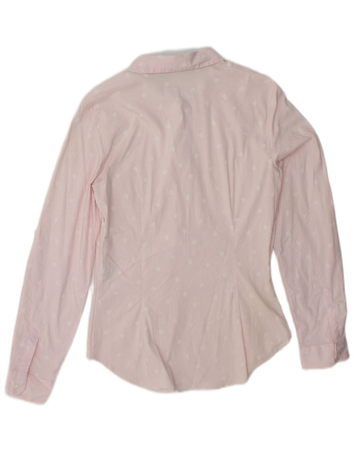 Pulôver feminino de manga comprida Zara Reino Unido 12 algodão paisley rosa médio