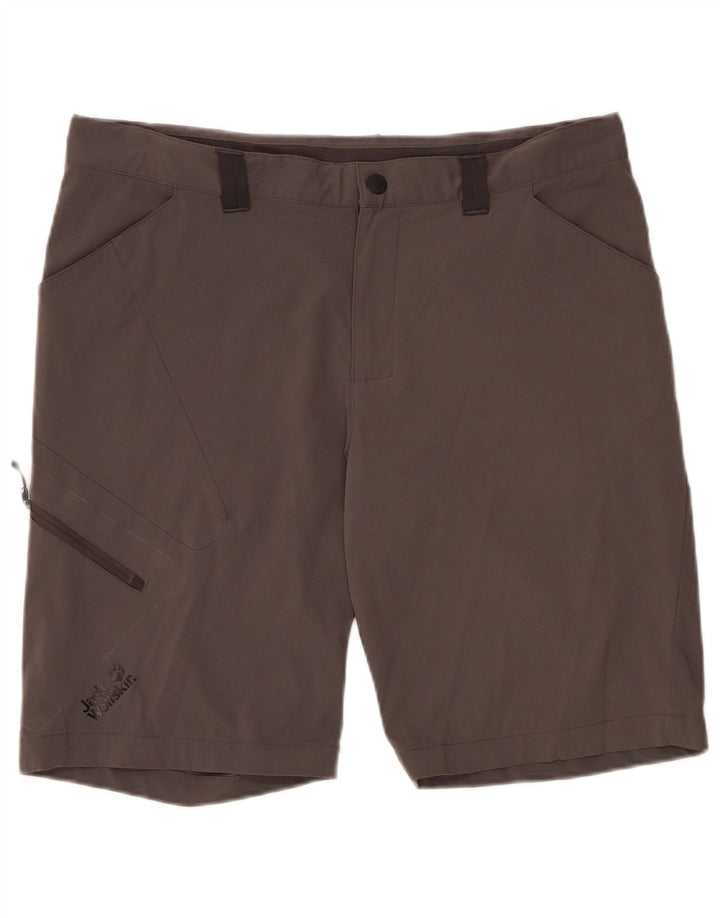 Shorts cargo masculino Jack Wolfskin Regular Fit UK 42 grande W35 cinza poliamida