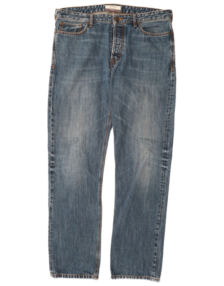 Calça jeans reta masculina Fat Face W34 L33 azul