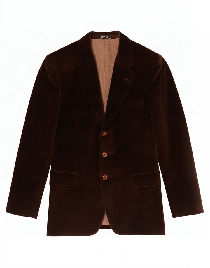 Jaqueta blazer masculina de veludo com 3 botões Maestrami IT 50 grande algodão marrom