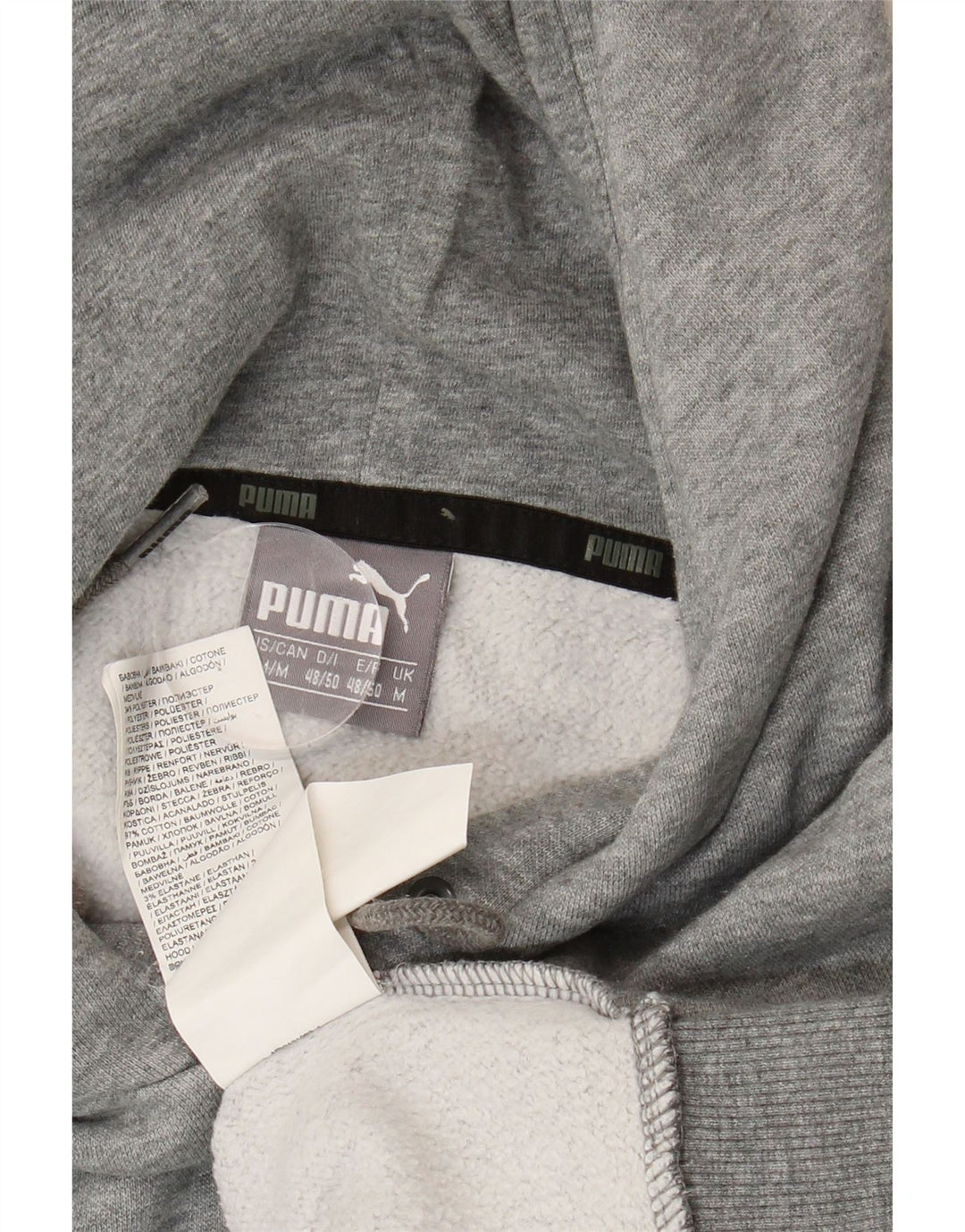 PUMA Mens Graphic Hoodie Jumper Médio Algodão Cinza
