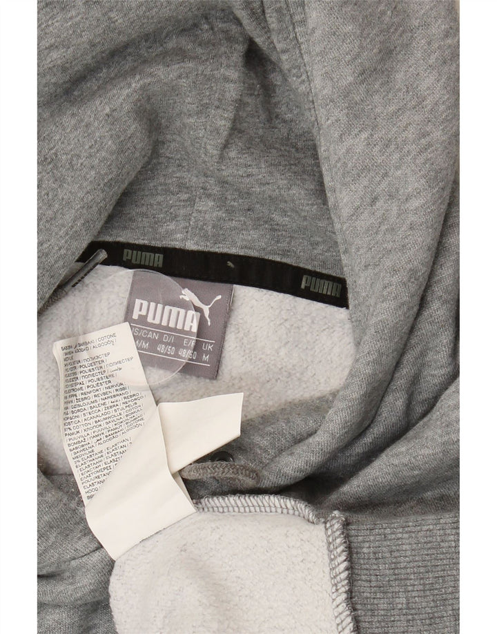 PUMA Mens Graphic Hoodie Jumper Médio Algodão Cinza