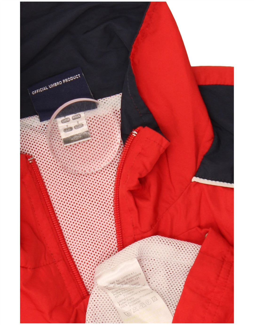 Umbro Mens Graphic Tracksuit Top Jacket Pequeno Poliéster Colorblock Vermelho