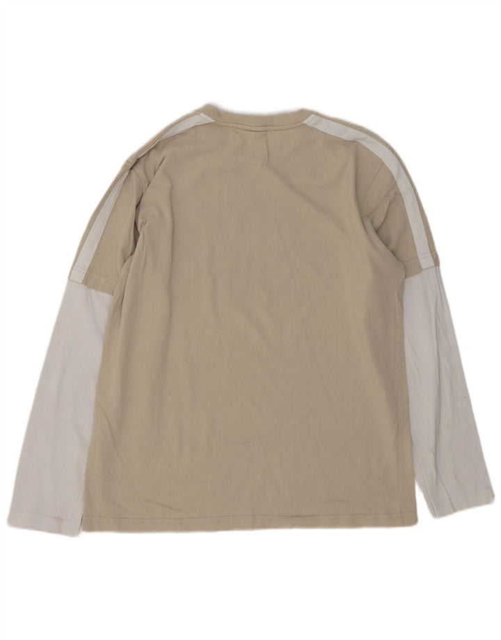 Top gráfico masculino North Sails manga comprida algodão colorblock bege médio
