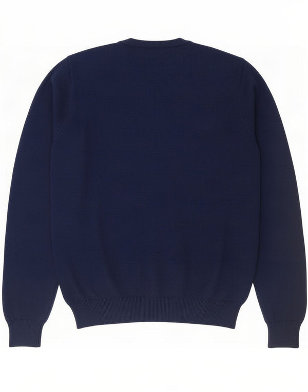 Suéter masculino Marks & Spencer regular fit com decote em V azul marinho médio