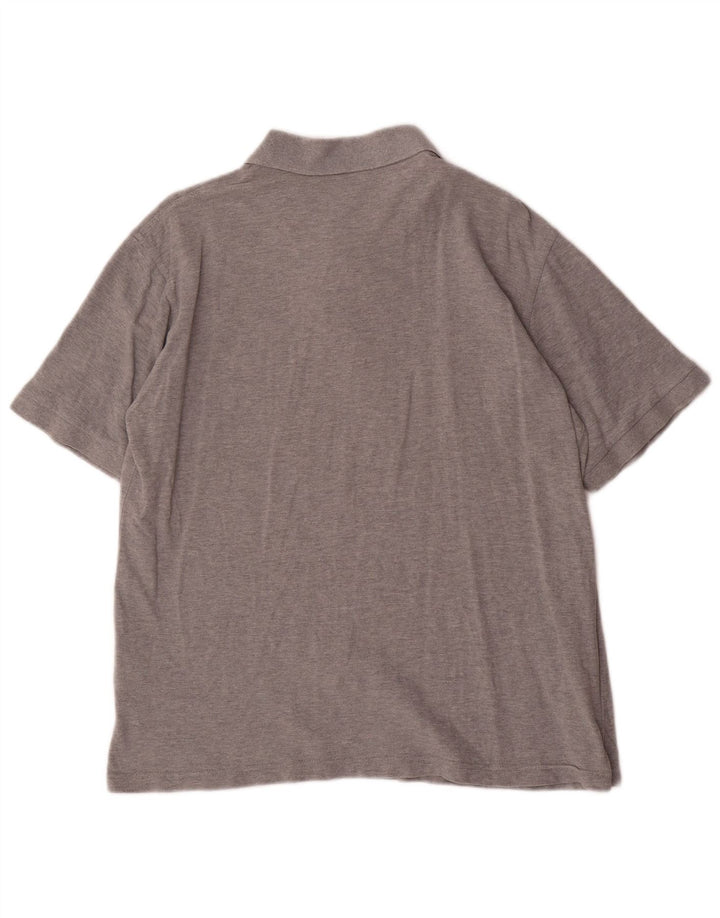 Camisa polo masculina DOCKERS cáqui cinza médio algodão manchado