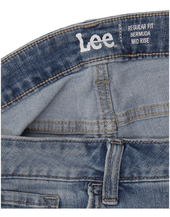 Bermuda jeans feminina LEE regular fit cintura média W34 grande azul