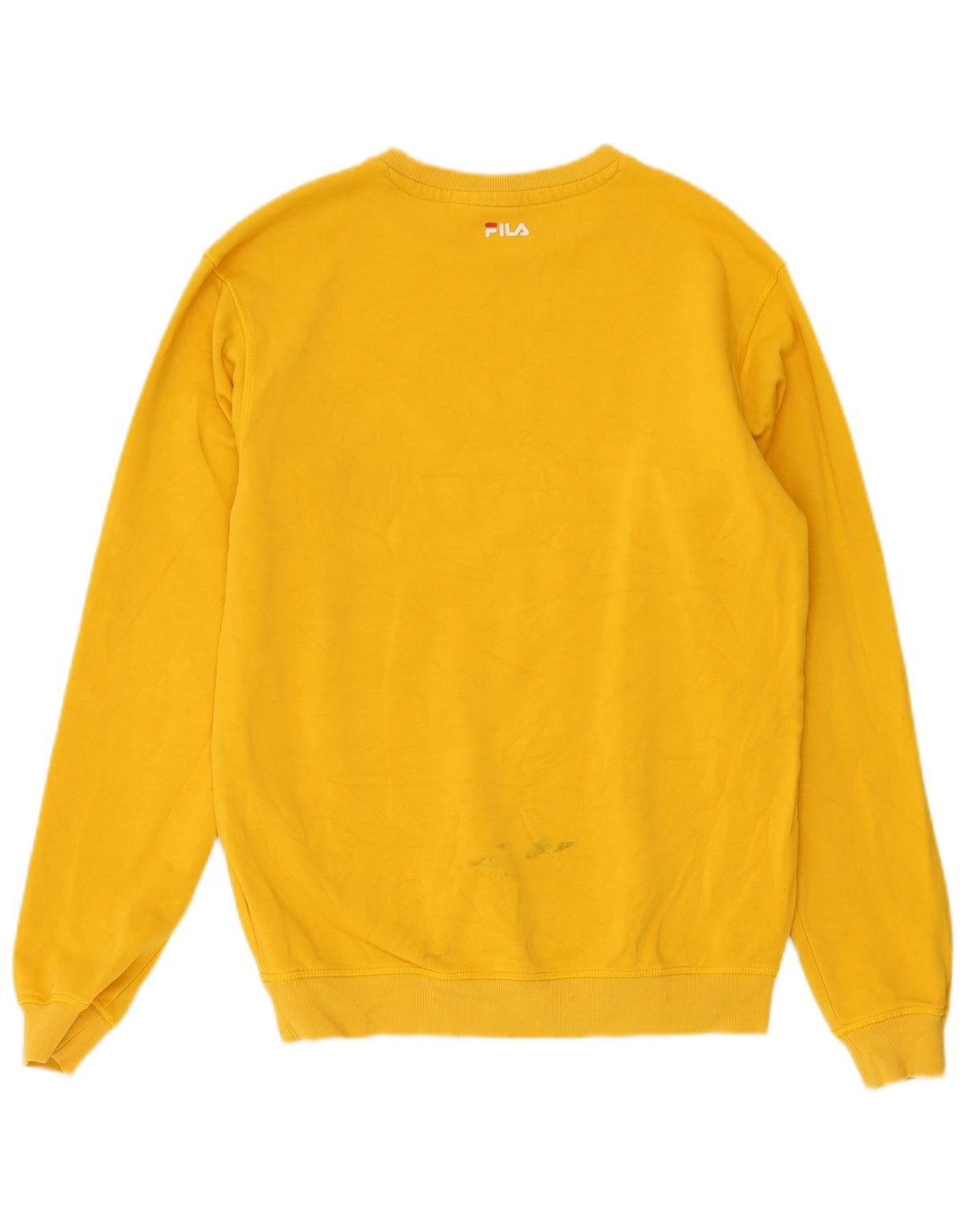 FILA Mens Graphic Moletom Jumper Pequeno Amarelo