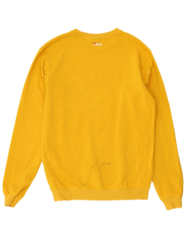 FILA Mens Graphic Moletom Jumper Pequeno Amarelo