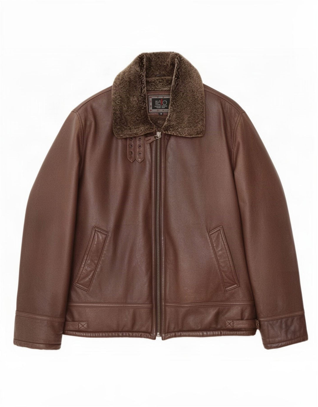Jaqueta masculina Itallo Shearling IT 50 grande couro marrom