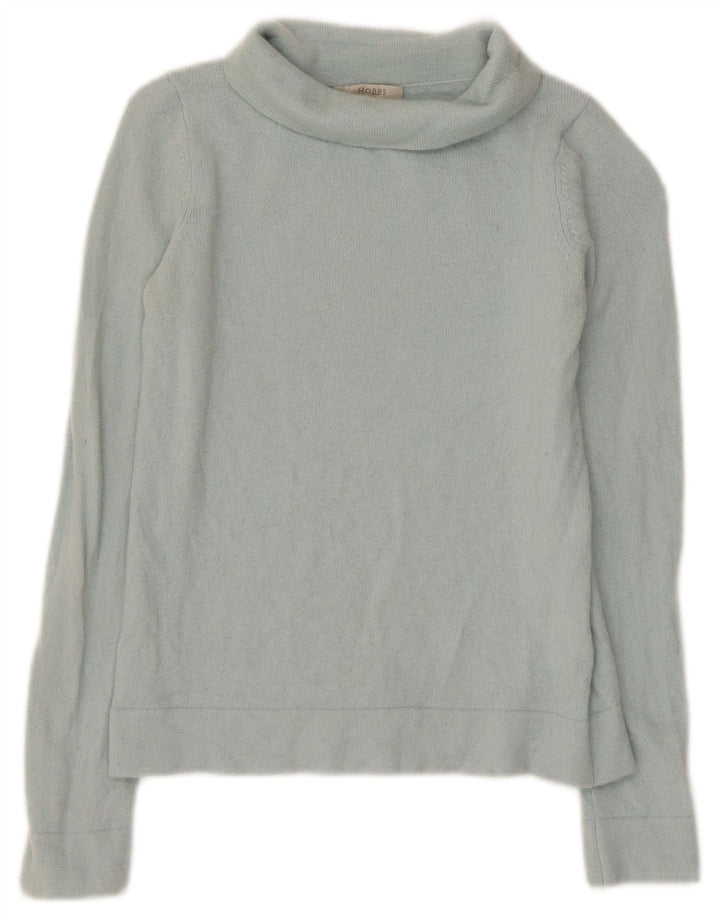 Suéter feminino Hobbs com gola redonda e gola redonda UK 4 XS lã azul